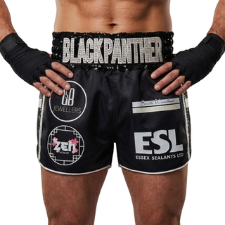Side Stripe MTS Angelo Black & White Muay Thai Shorts