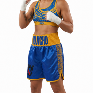 TKV BX A.S.D Blue & Yellow Gold Custom Boxing Shorts & Trunks