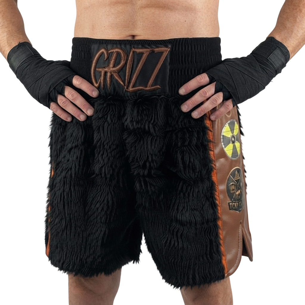 Side Stripe BX Michael Black & Brown Custom Boxing Shorts & Trunks