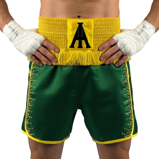 Ronin BX old Immanuwel Green & Yellow Custom Boxing Shorts & Trunks
