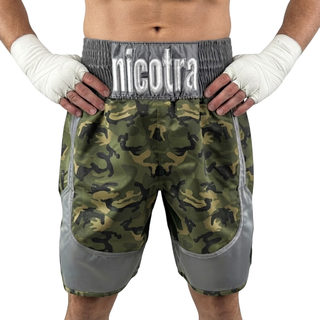 Fury BX Kye Green Camo & Grey Custom Boxing Shorts & Trunks