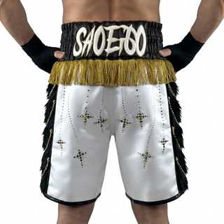 SOLDIER BX Jorge White & Black Custom Boxing Shorts & Trunks