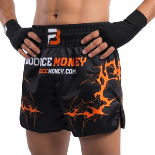  Alain Black & Orange Muay Thai Shorts