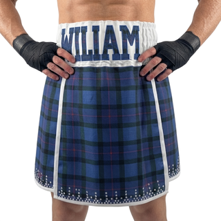 Warrior GLA Liam Blue & Tartan Poly Gladiator Shorts