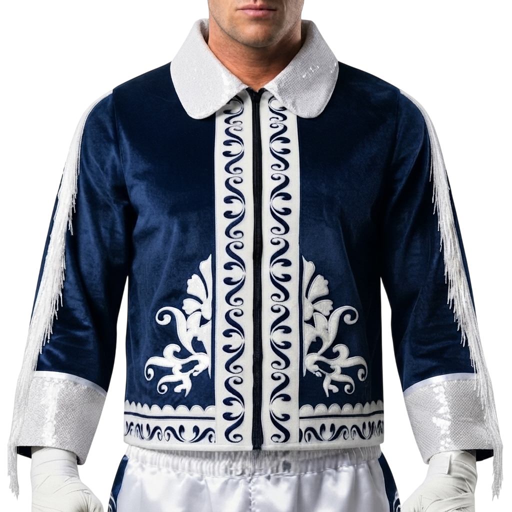GGG JKT Javid Navy Blue & White Jackets