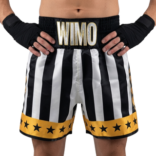 CREED BX  William Black & White & Yellow Gold Custom Boxing Shorts & Trunks