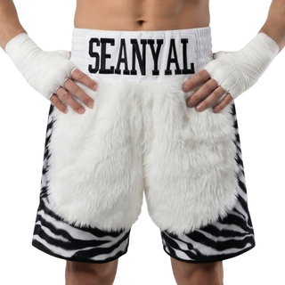 London BX Sean White & Black  Custom Boxing Shorts & Trunks