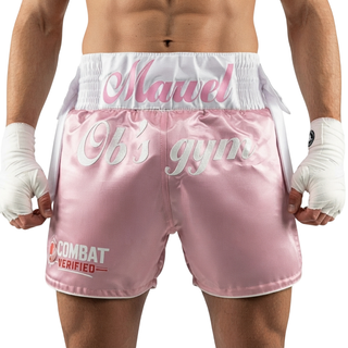 Classic MTS Mayson White & Pink Muay Thai Shorts
