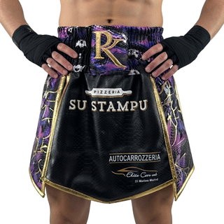 Thunder David GLA Patrick Black & Purple & Gold Gladiator Shorts