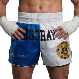 Haringey MTS Jack White & Blue Muay Thai Shorts
