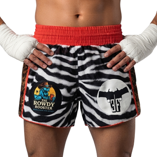 Side Stripe MTS Edward White Tiger & Brown Leopard Muay Thai Shorts