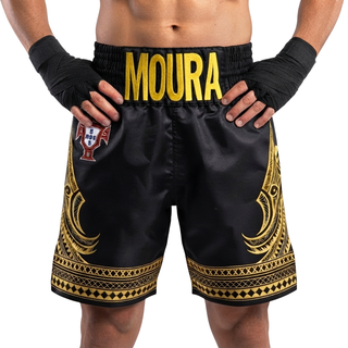 Haka BX Christian Black & Metallic Gold Custom Boxing Shorts & Trunks