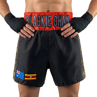 One Champ MTS Lucy Black & Red Muay Thai Shorts