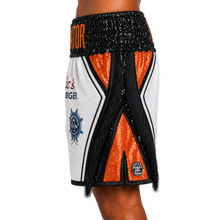 King Cobra BX Old White-black-orange Maximus Custom Boxing Shorts & Trunks