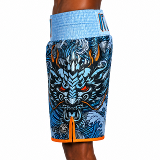Tatsu Storm BX Blues & Orange Nabeel Custom Boxing Shorts & Trunks