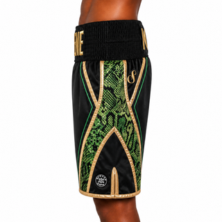 King Cobra BX Black & Green Snake Shauna Custom Boxing Shorts & Trunks