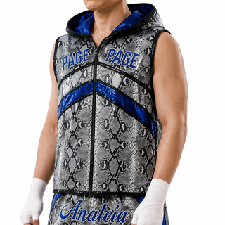 Grey contrast snake leatherette & Blue Bryant