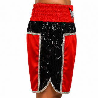 JOSHUA BX Old Red & Black Alan  Custom Boxing Shorts & Trunks