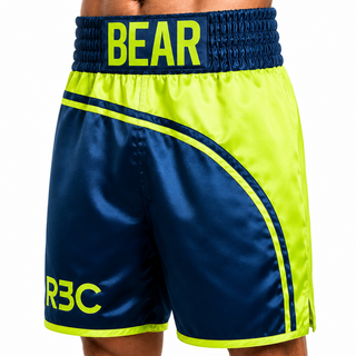JAB BX Navy Blue & Neon Green Danny Custom Boxing Shorts & Trunks