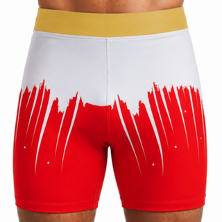 Shine bright Vale Tudo White & Red Phillip Compression Shorts