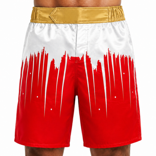 Shine bright MMA White & Red Phillip MMA Shorts