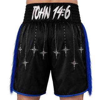 Classic BX Black & Blue Bez Custom Boxing Shorts & Trunks