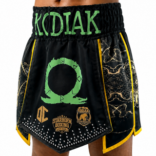 David GLA Black & Yellow Gold Brooks Gladiator Shorts