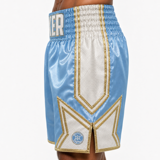  Blue & White SEE Custom Boxing Shorts & Trunks