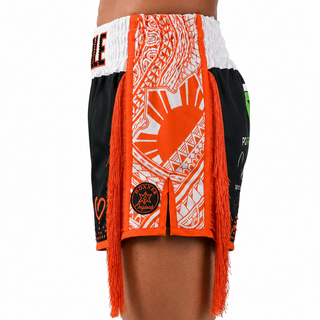  Orange & White & Black SEE  Muay Thai Shorts