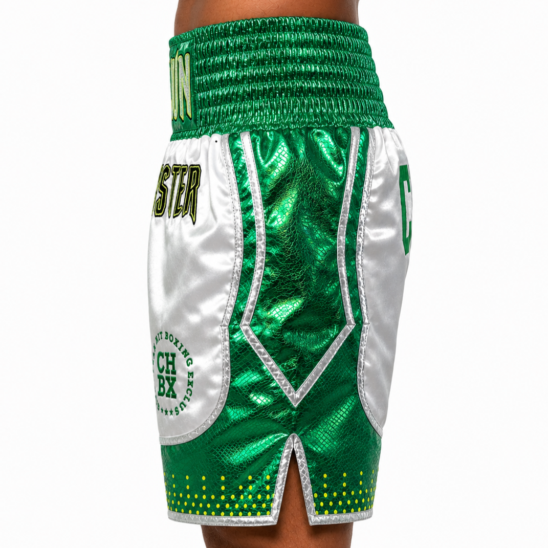 Fury BX Green & White  Junhyuk  Custom Boxing Shorts & Trunks