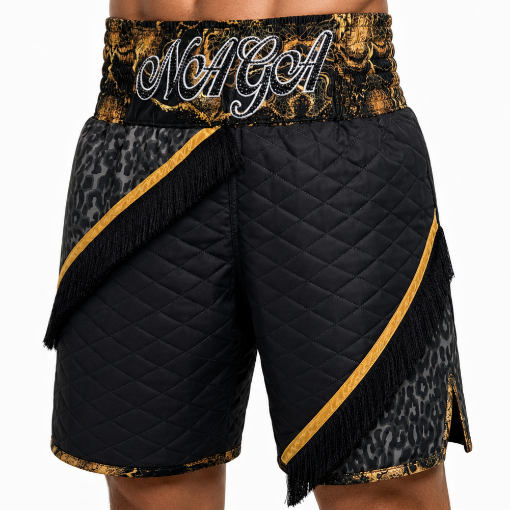 ZX BX Old Black & Gold Harvey Custom Boxing Shorts & Trunks