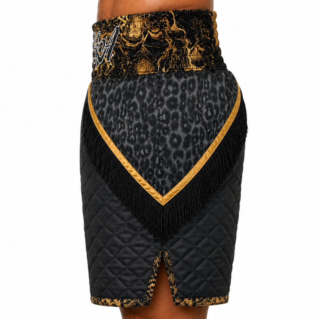 ZX BX Old Black & Gold Harvey Custom Boxing Shorts & Trunks