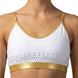 Thin Strap Sports Bra – lightweight double-layer Lycra sports top for boxing, Muay Thai and MMA, with adjustable straps and optional crystals.