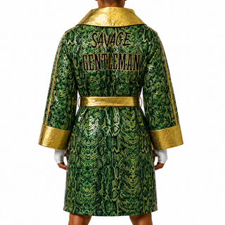 Cognac Robe Green Snake & Gold Michale Robes