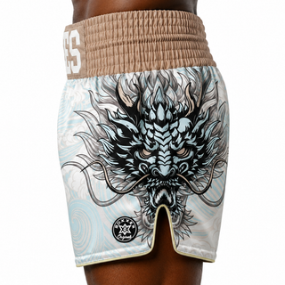 Tatsu Storm MTS Champagne & Blue & Gold Scott Muay Thai Shorts