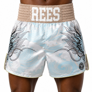 Tatsu Storm MTS Champagne & Blue & Gold Scott Muay Thai Shorts