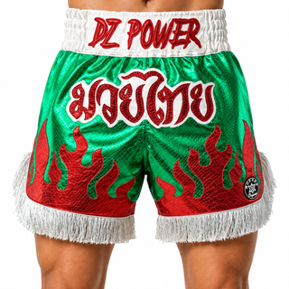 Fire MTS Green & Red & White Muay Thai Shorts