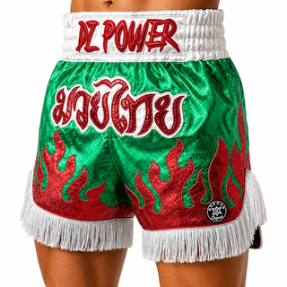 Fire MTS Green & Red & White Muay Thai Shorts