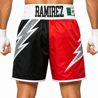 Lightning BX Black & Red Jesus Custom Boxing Shorts & Trunks