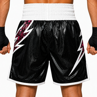 Lightning BX Black & Pink snakes Mark Custom Boxing Shorts & Trunks