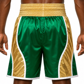 Dream BX Green & Gold Trevor Custom Boxing Shorts & Trunks