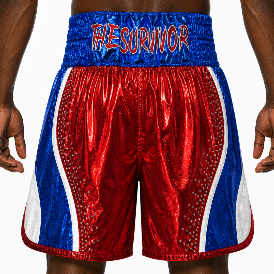 Dream BX Blue - Red - White Cheyenne Custom Boxing Shorts & Trunks