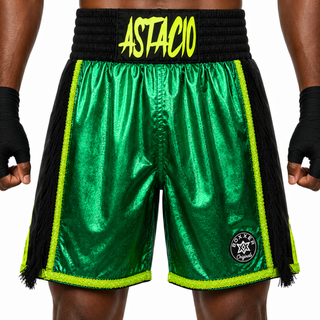 Side Stripe BX Green & Black Kimiryn Custom Boxing Shorts & Trunks