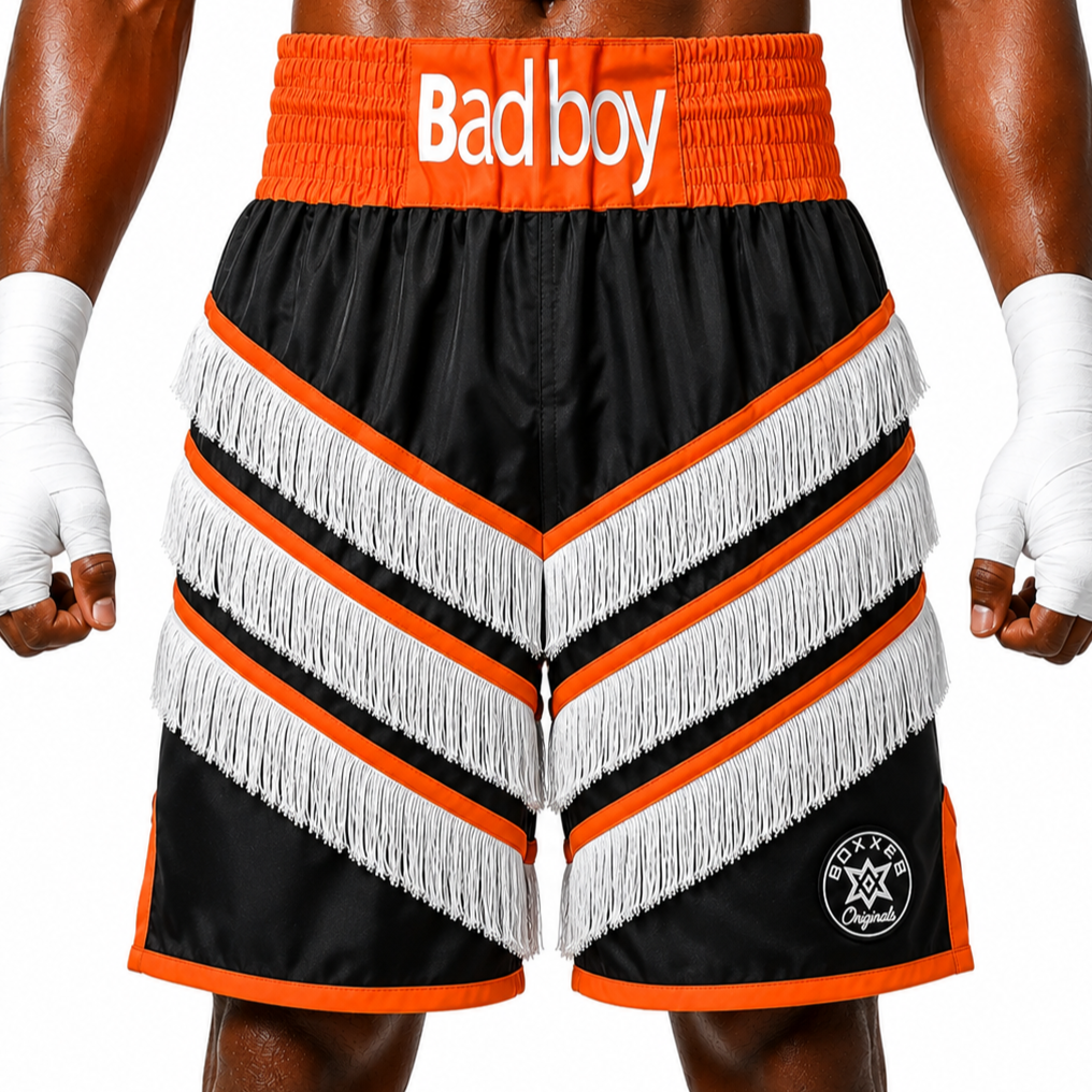 Rebel BX Black & Orange Geraldine Custom Boxing Shorts & Trunks