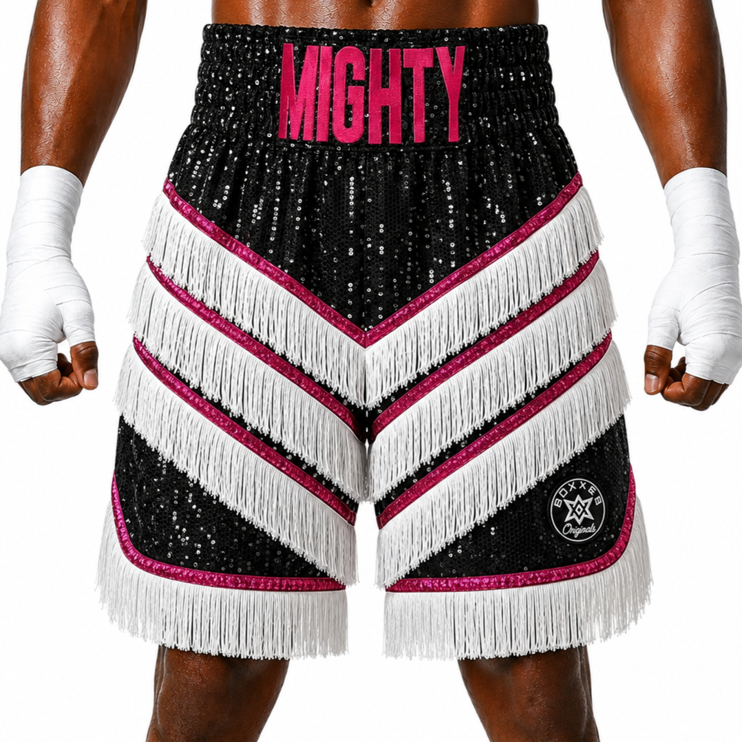 Rebel BX Black & Pink Tamara Custom Boxing Shorts & Trunks