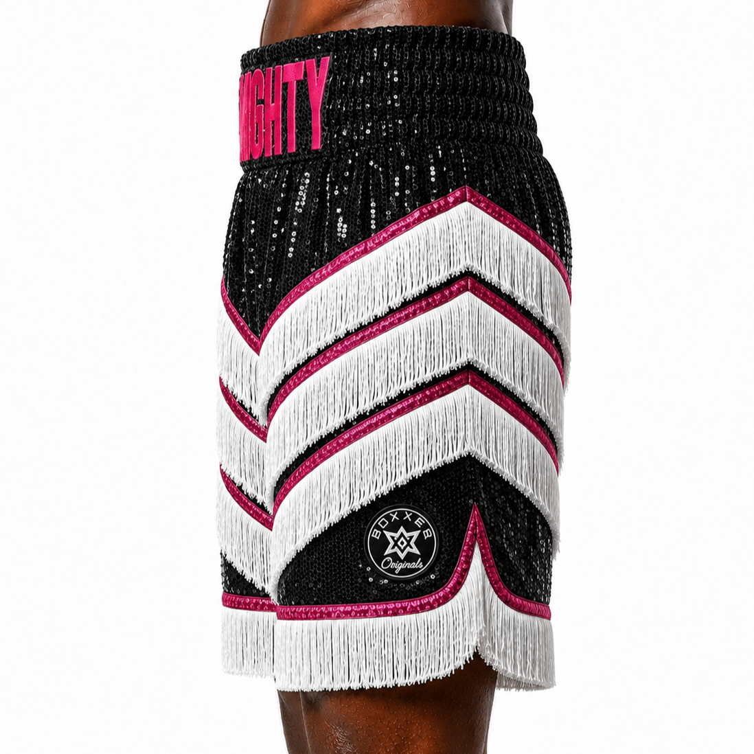 Rebel BX Black & Pink Tamara Custom Boxing Shorts & Trunks