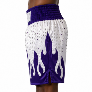 Fire BX White & Purple Martin Custom Boxing Shorts & Trunks