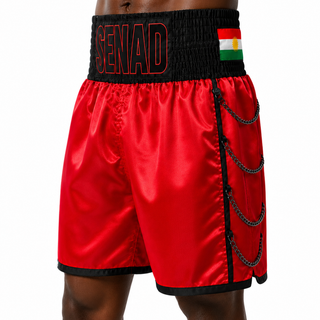 SOLDIER BX Red & Black Senad Custom Boxing Shorts & Trunks