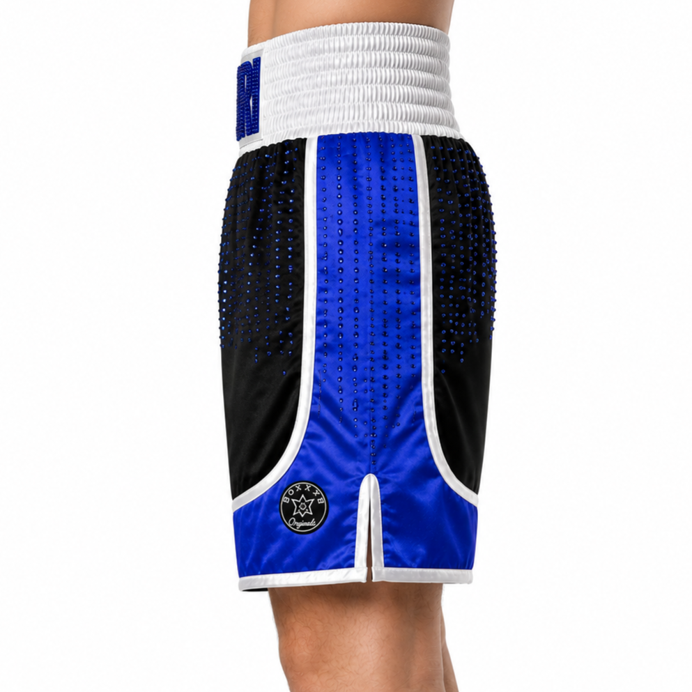 London BX Black & Blue Jamie Custom Boxing Shorts & Trunks