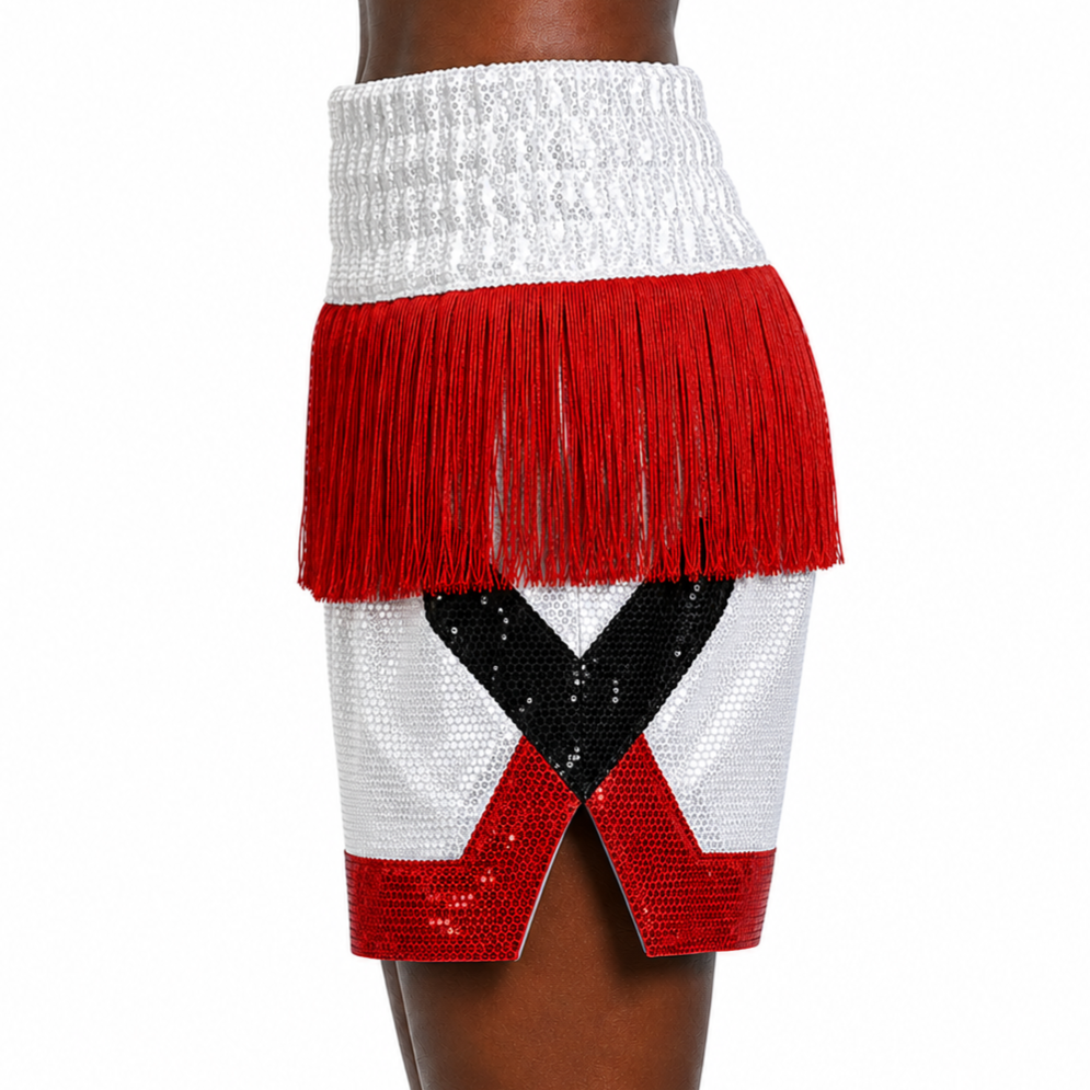 COTTO BX White - Red - Black Haley Custom Boxing Shorts & Trunks